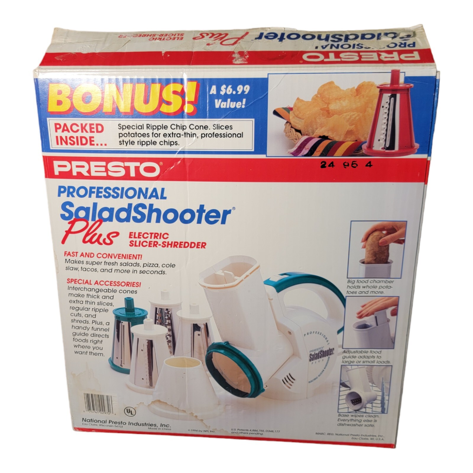 Presto Professional Saladshooter Plus 02972 REPLACEMENT PARTS Vintage 1994