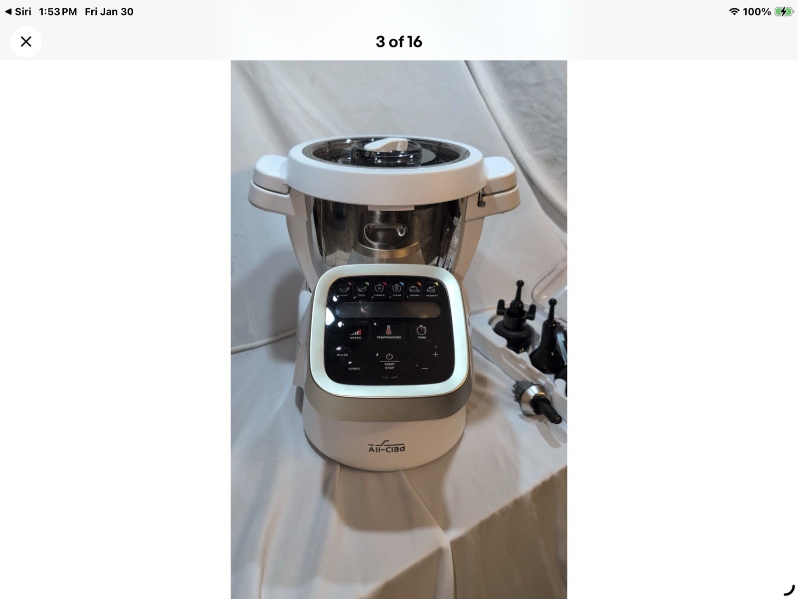 All-Clad Prep&Cook Cooking Food Processor HP5031 White With Steamer Basket Blade
