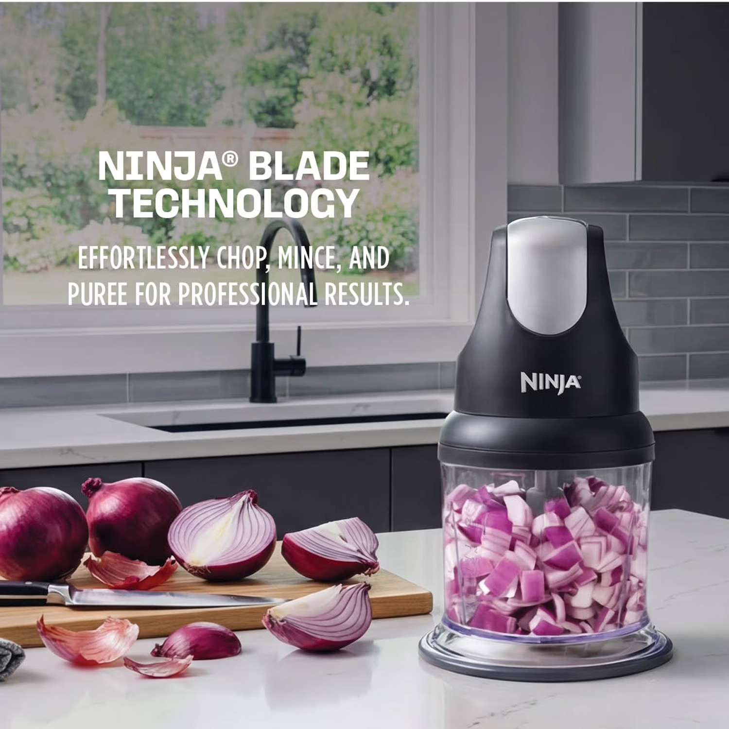 Ninja Express Chop 2-Cup Food Chopper, One-Touch Pulsing, Splash Guard & Storage