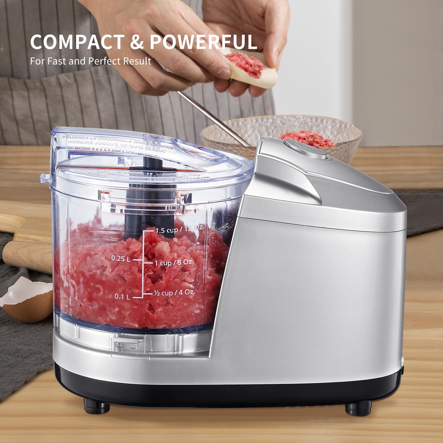 100W Mini Electric Food Chopper, with Stainless Steel Blade, for Nuts, Meats ect