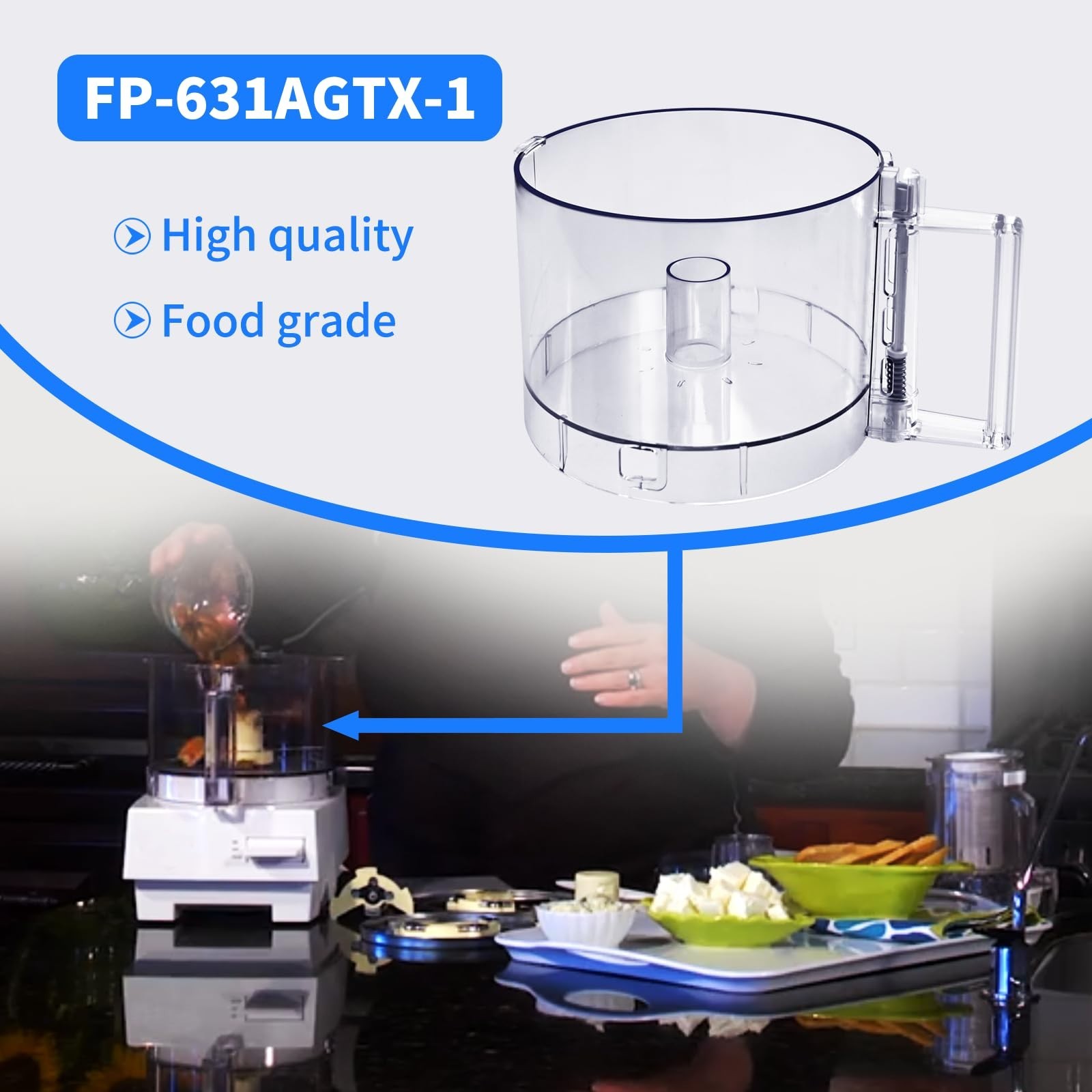 7-Cup Food Processor Work Bowl Compatible with DLC-10 Series & FP-631AGTX-1, 2 T