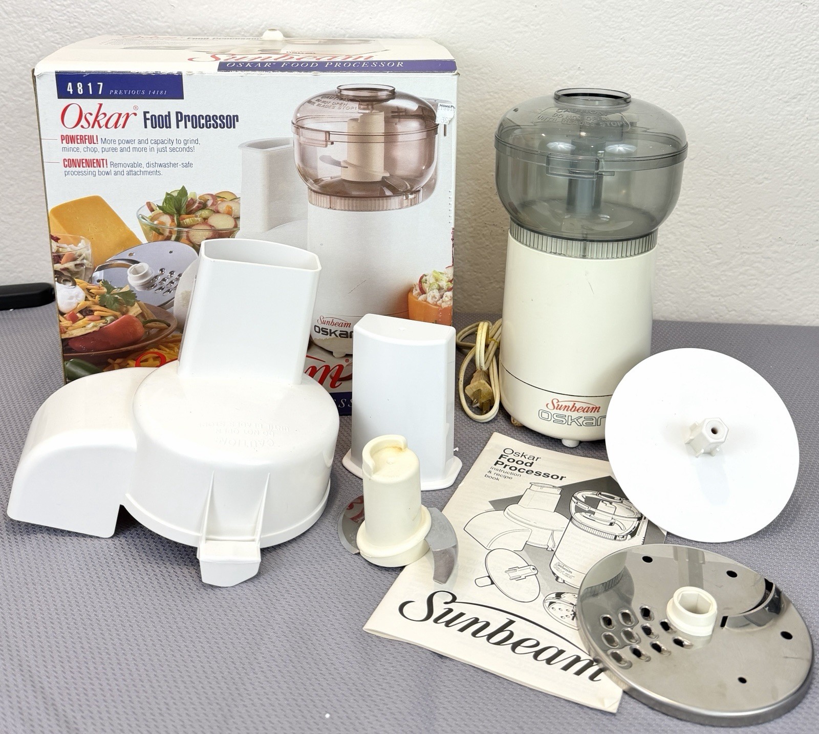 Vintage 1993 Sunbeam Oskar Food Processor | Model 4817 | Complete Box | Tested