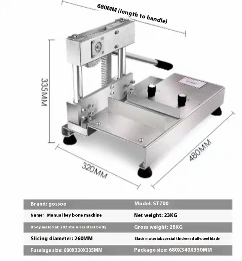 Guillotine Cutting Machine Stainless Steel Manual Guillotine Hoof Tube Bone