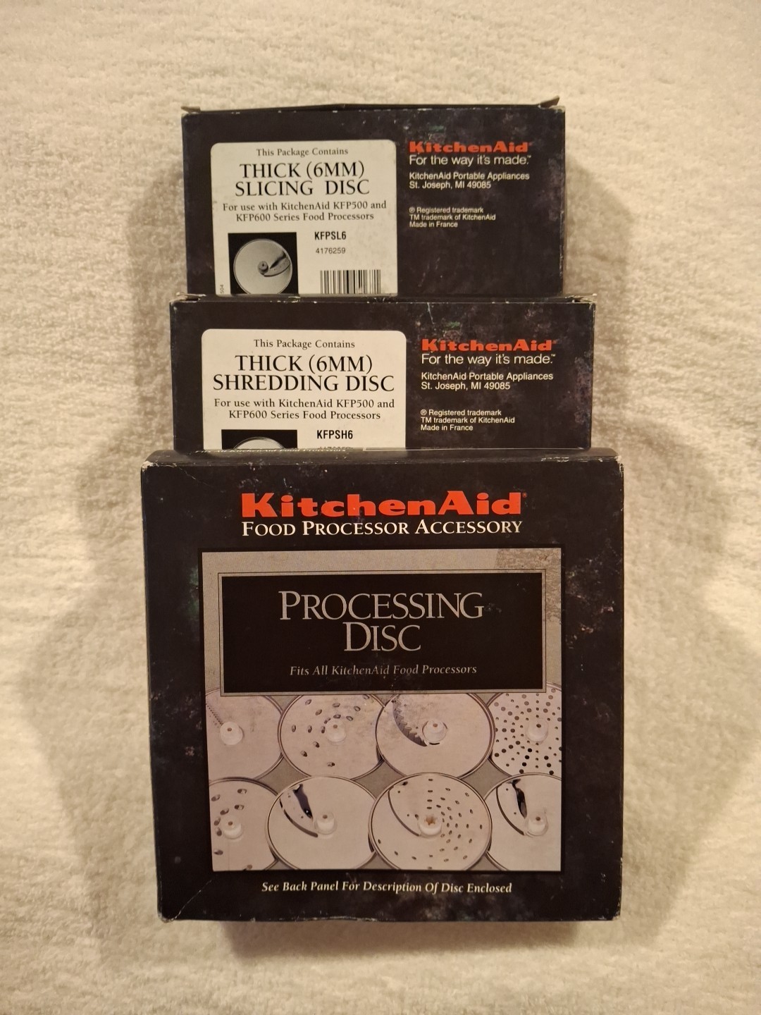 Kitchen Aid Food Processor KFPSL6 KFPSH6&KFPPS Disc Blade lot of 3