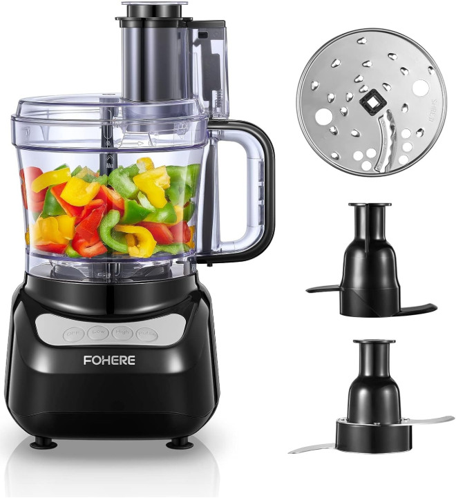 Procesador de Alimentos 12 Tazas 500W Picadora Trituradora Amasadora 2 en 1