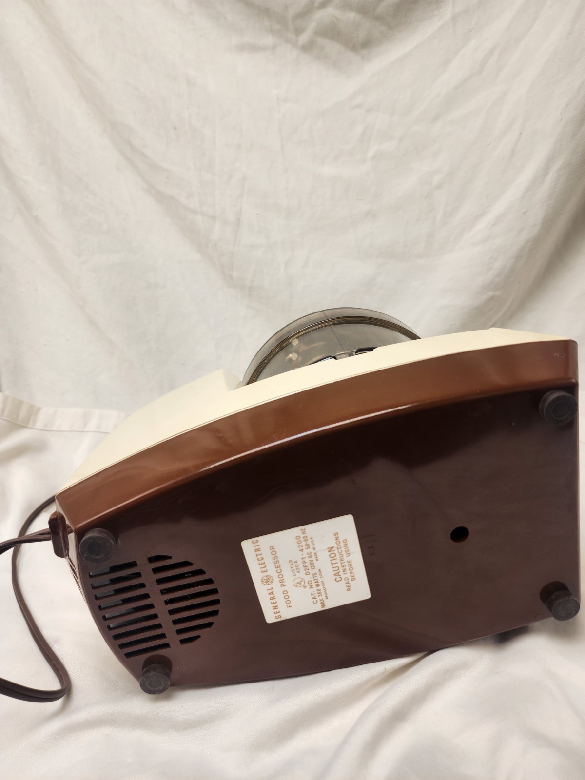 Vintage GE Food Processer General Electric D2FP4200 Woodgrain 1970s Tested