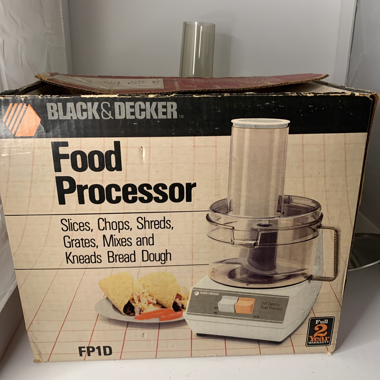 Black & Decker Classic Food Processor Full Capacity 2 Speed D1FP1D TESTED VTG