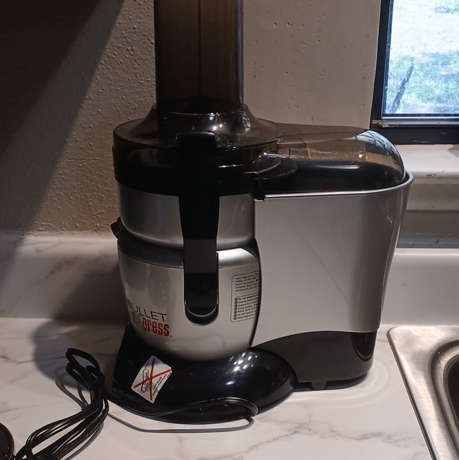 Bullet Express Food Processor Silver/Black w Bowl Lid Pusher Slicing Disc