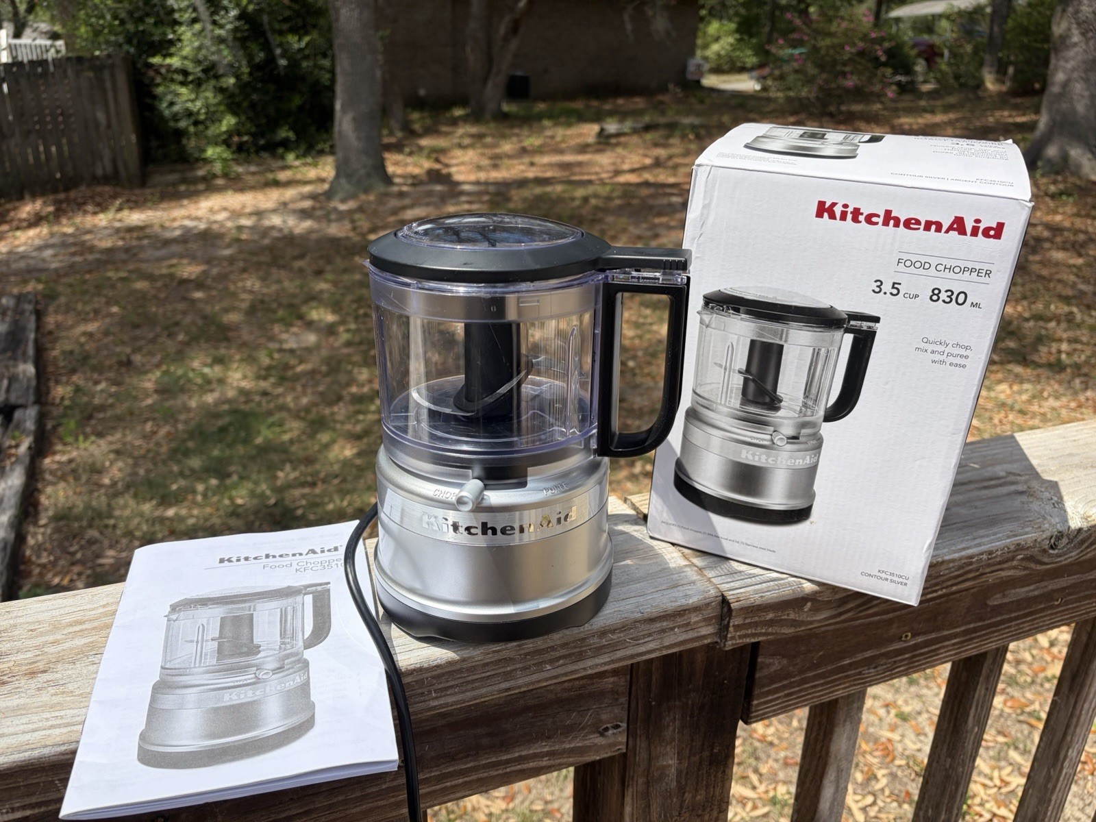 KitchenAid 3.5 C Food Chopper In Box KFC3510CU Quickly Mix Purée WORKS Paperwork