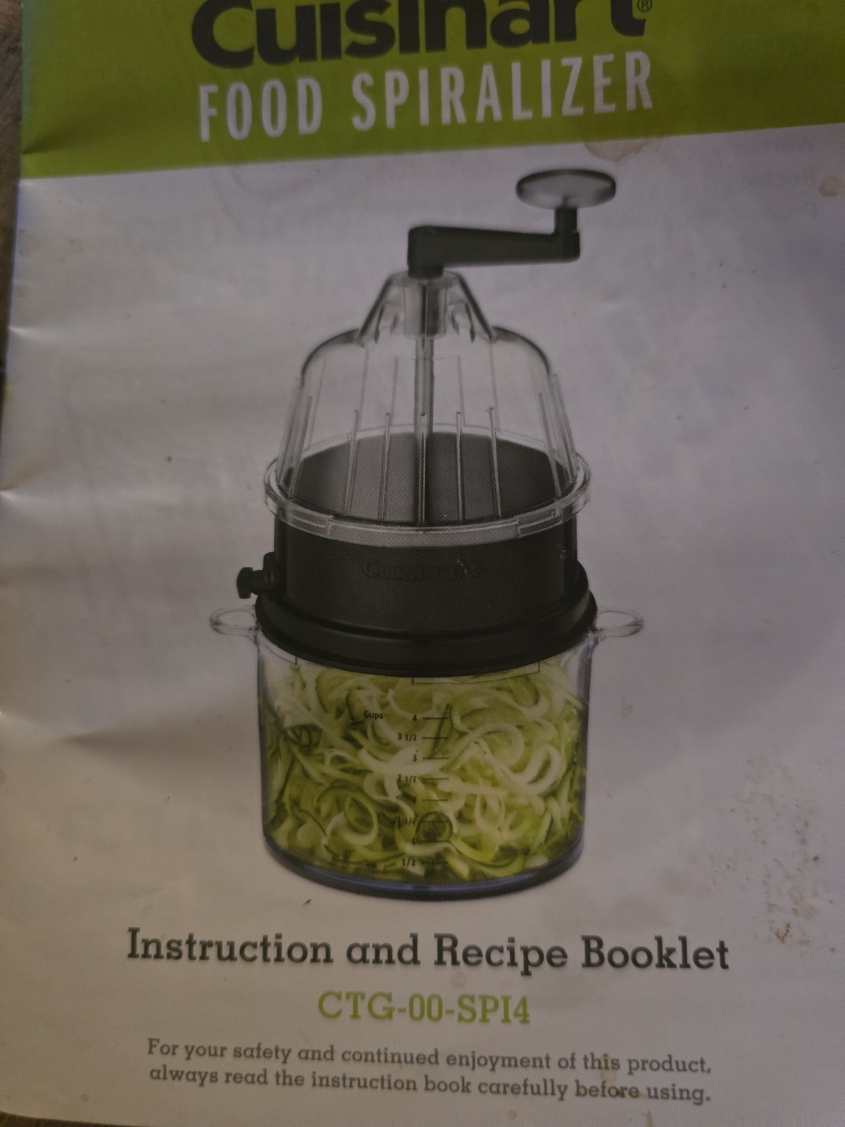 Cuisinart Food Spiralizer Manual Multifunctional Kitchen Gadget