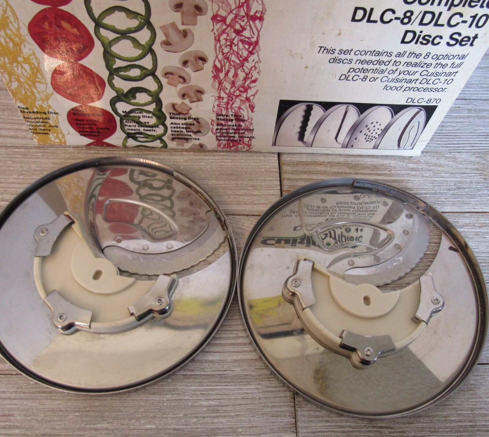 Vintage Cuisinart Complete DLC-8 / DLC-10 Disc Set Food Processor 8 Blades