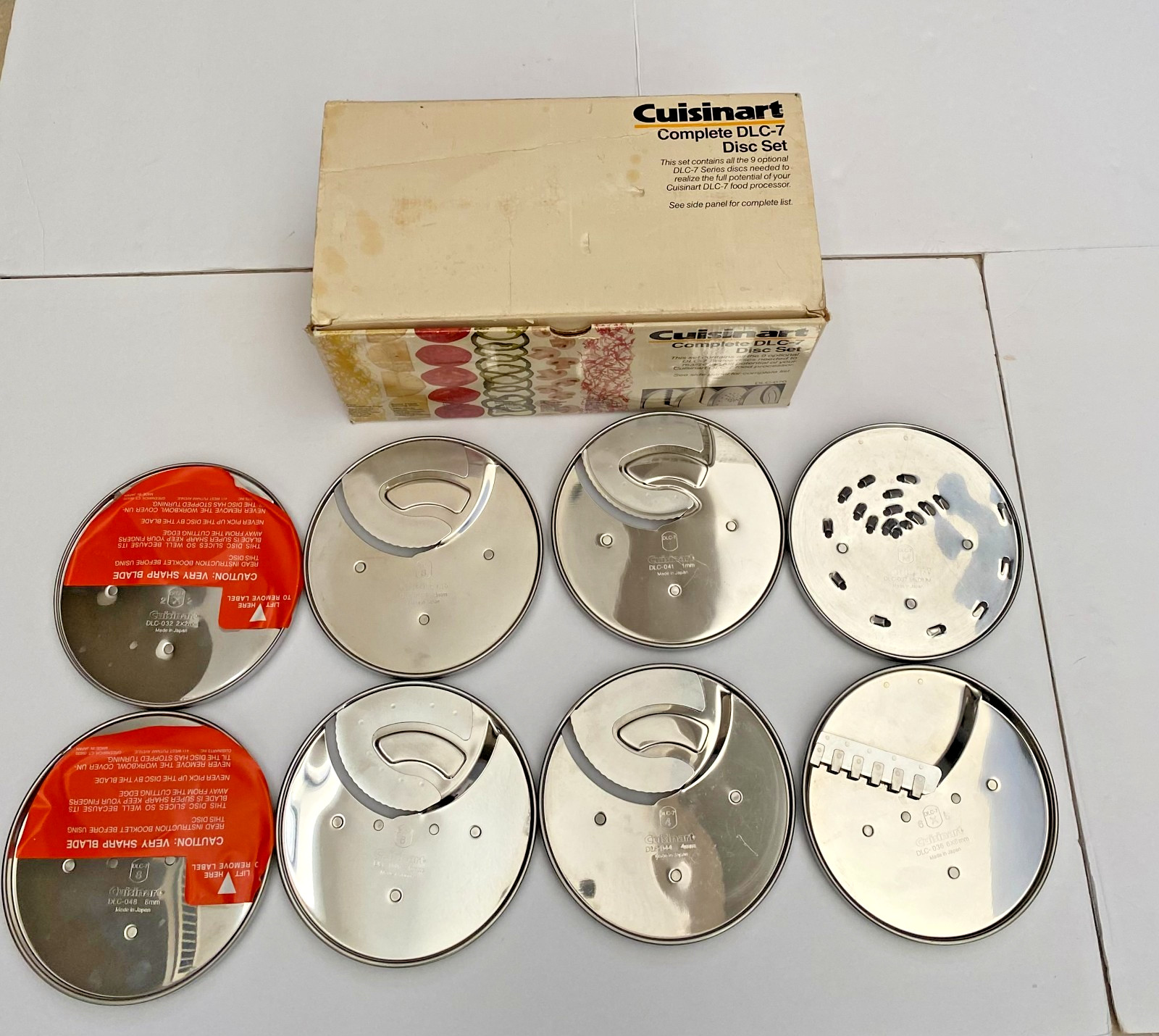 Cuisinart DLC-7 Discs in Original Box DLC-070 8 Discs 2 NWT