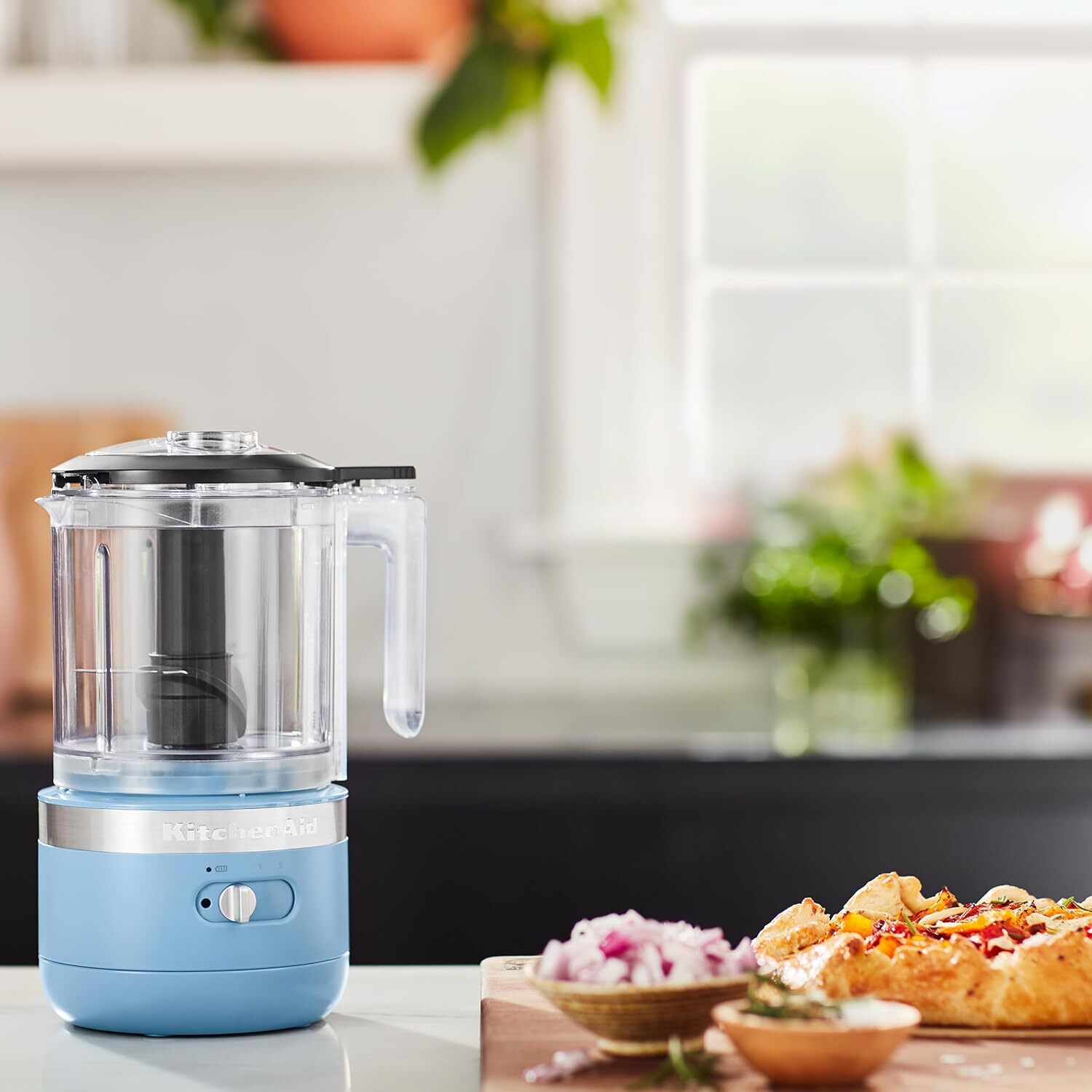 KitchenAid KFCB519 5Cups Rechargeable Battery Cordless Food Chopper, Blue Velvet