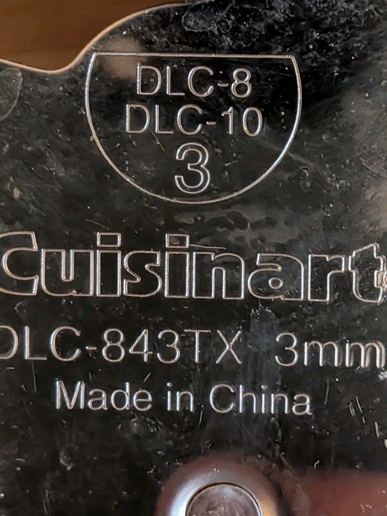Cuisinart Kitchen DLC-10 Accessories 5 Disc & 3 Other Parts with Instruction