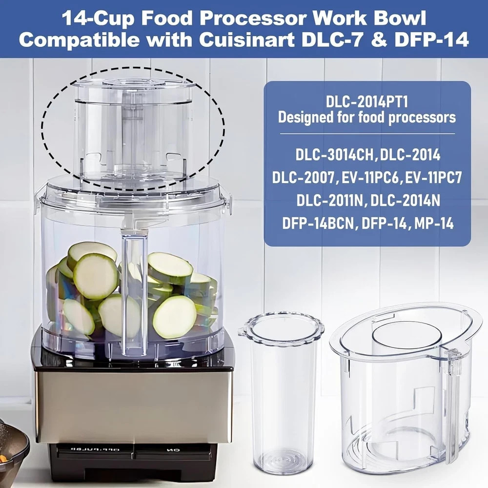 Food Processor Parts Replacement Bowl and Cover Set Fits DFP-14 DLC-2014
