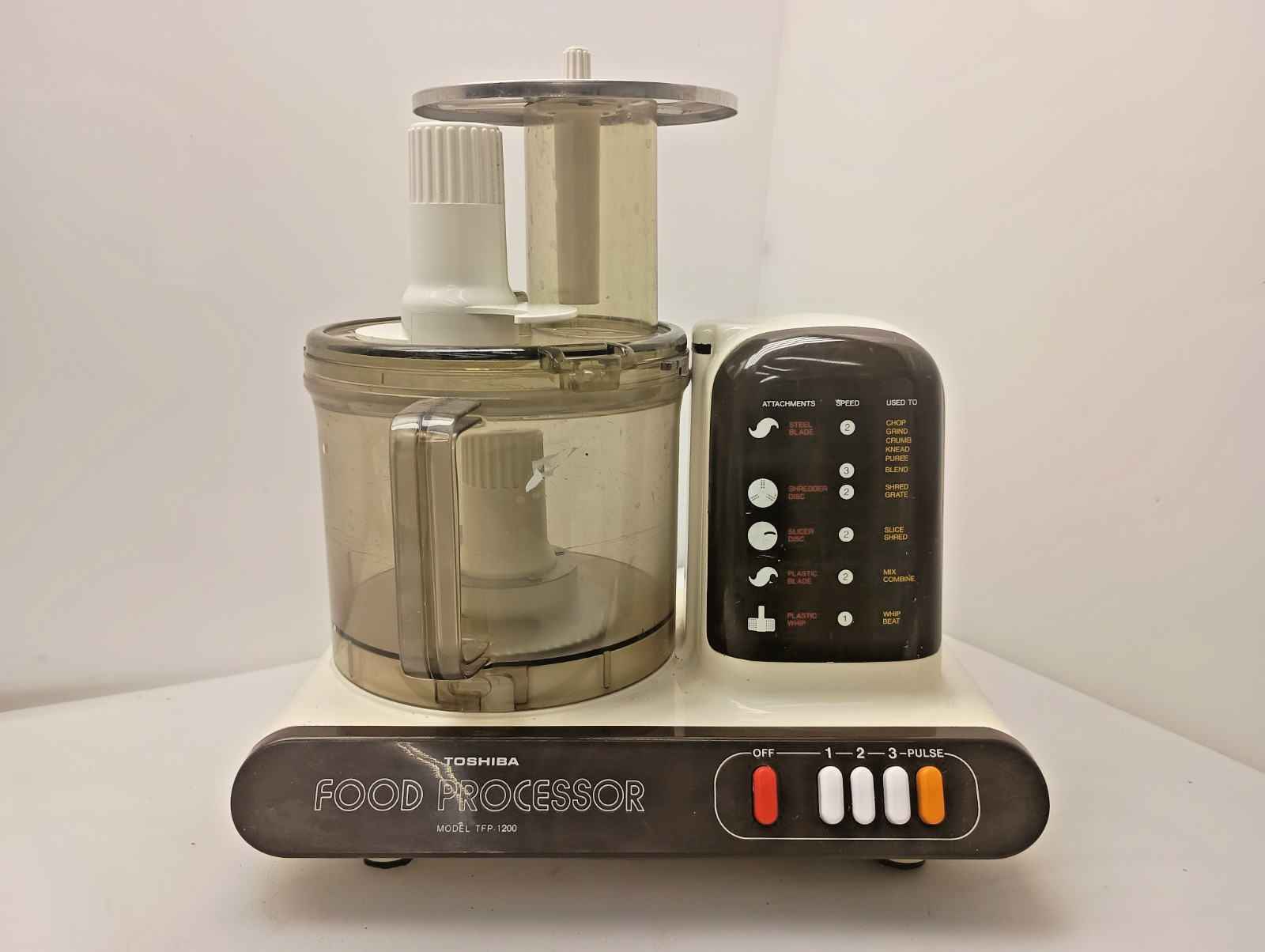 Vintage Toshiba TFP-800 Food Processor Working Japan Complete Retro 1980s
