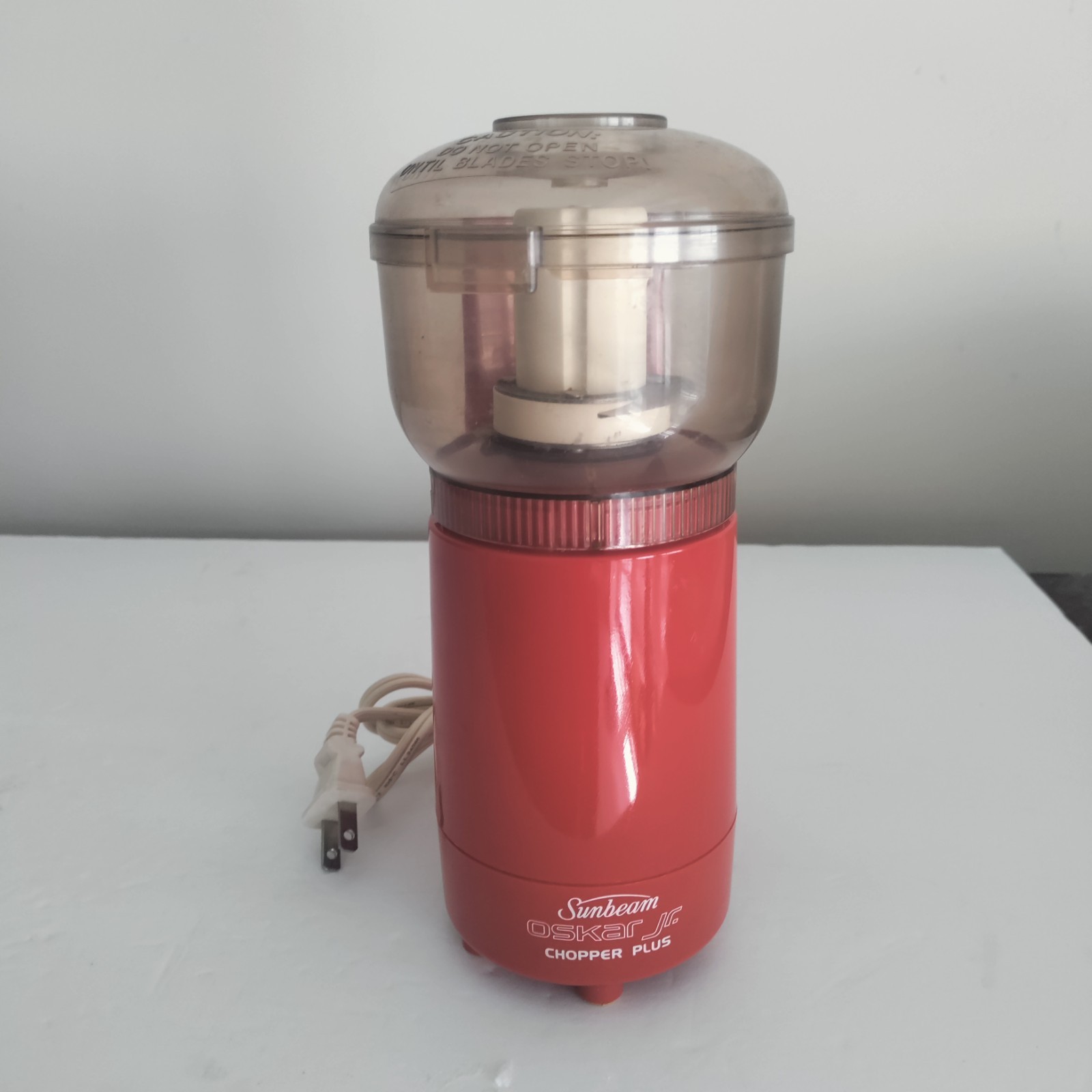 Sunbeam Oskar Jr Chopper Plus Mini Grinder Food Processor Red 14137 Tested Works