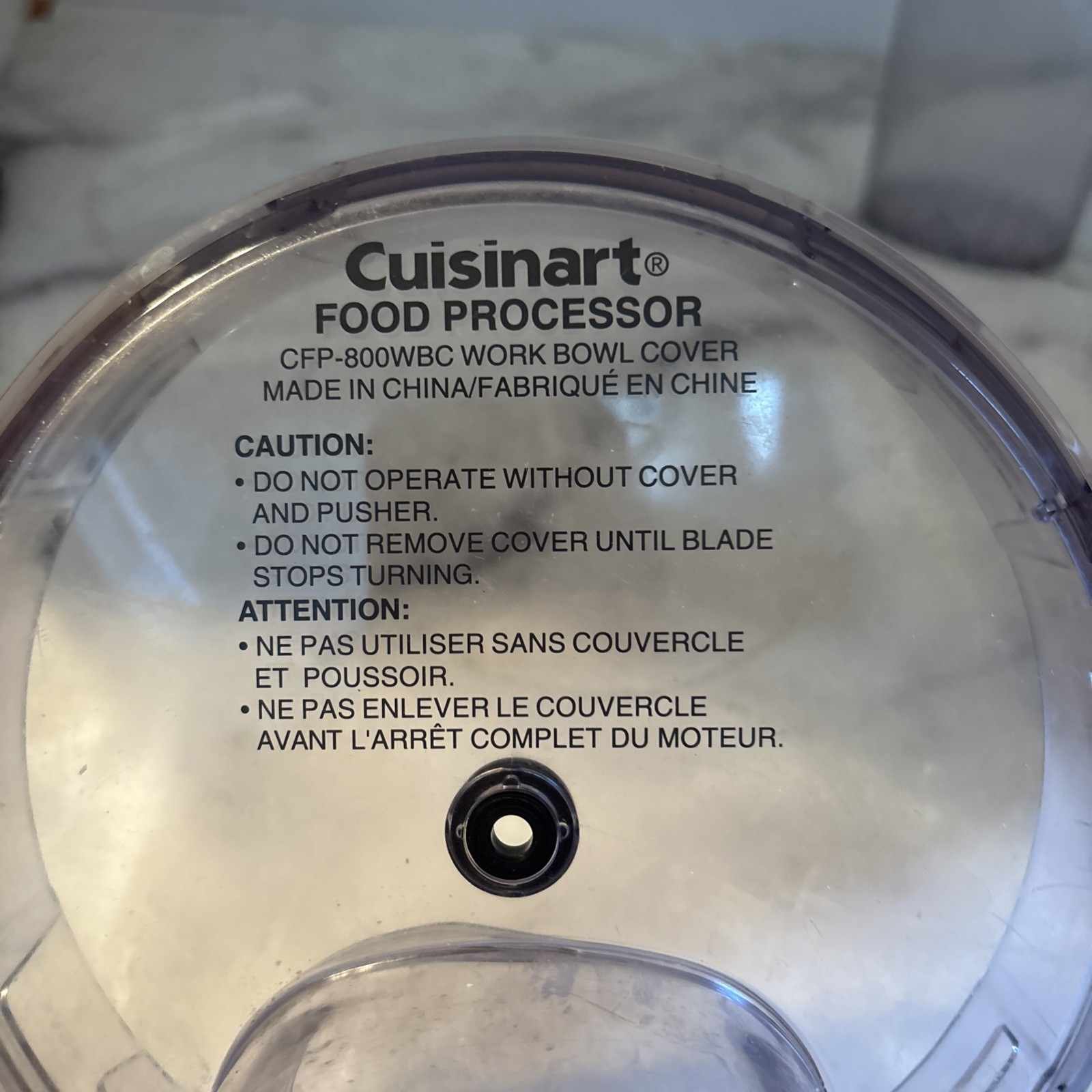 Cuisinart Food Processor CFP-800 Replacement Lid CFP-800WBC & Pusher FP-8P