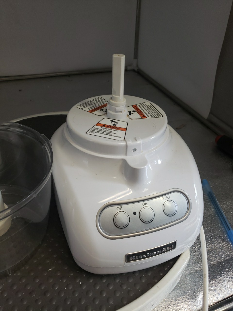KitchenAid Food Processor White KFP715WH2 Motor Base Bowl Blade Lid TESTED