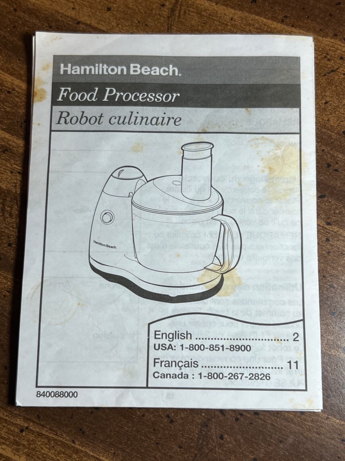 Hamilton Beach™ Food Processor ~ OEM Owner’s Manual