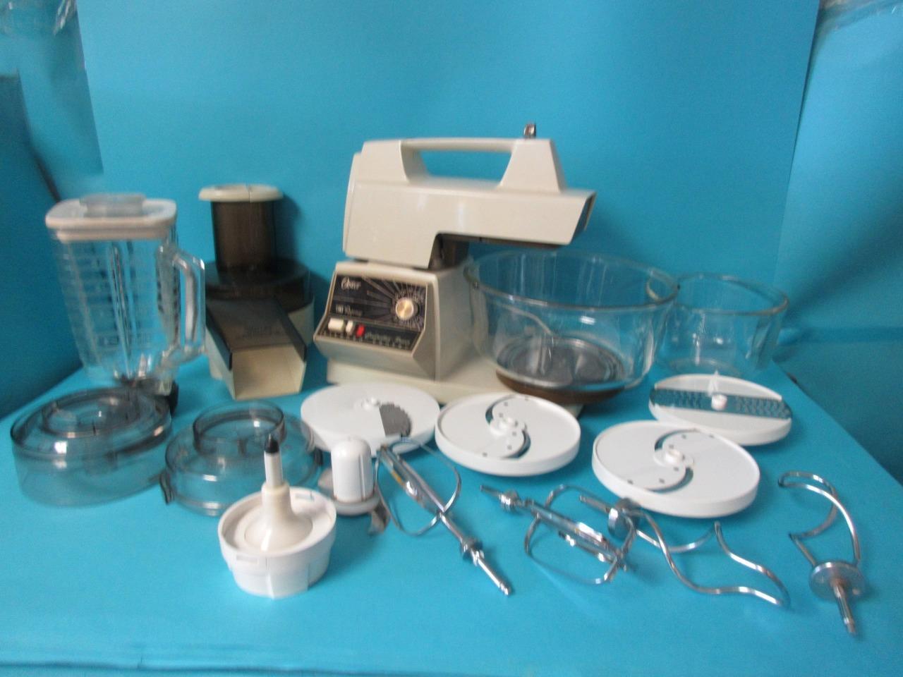 VINTAGE OSTER KITCHEN CENTER 10 SPEED MIXER BLENDER FOOD PROCESSOR W/4 BLADES
