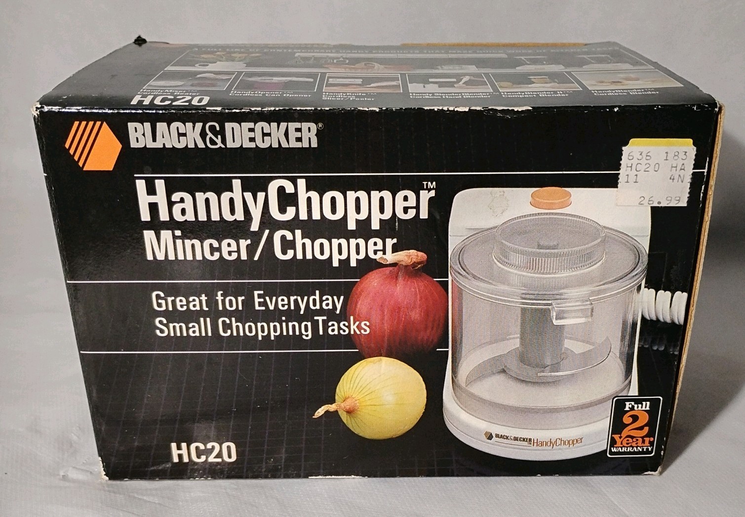 Black & Decker Handy Chopper HC20 Mincer Chopper Small Chopping Tasks Vtg NEE