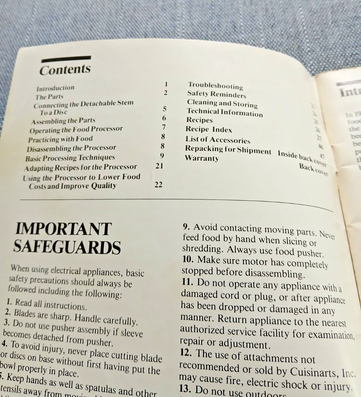 Cuisinart Food Processor DLC-8F Original Manual/Instruction Book Vintage 1982