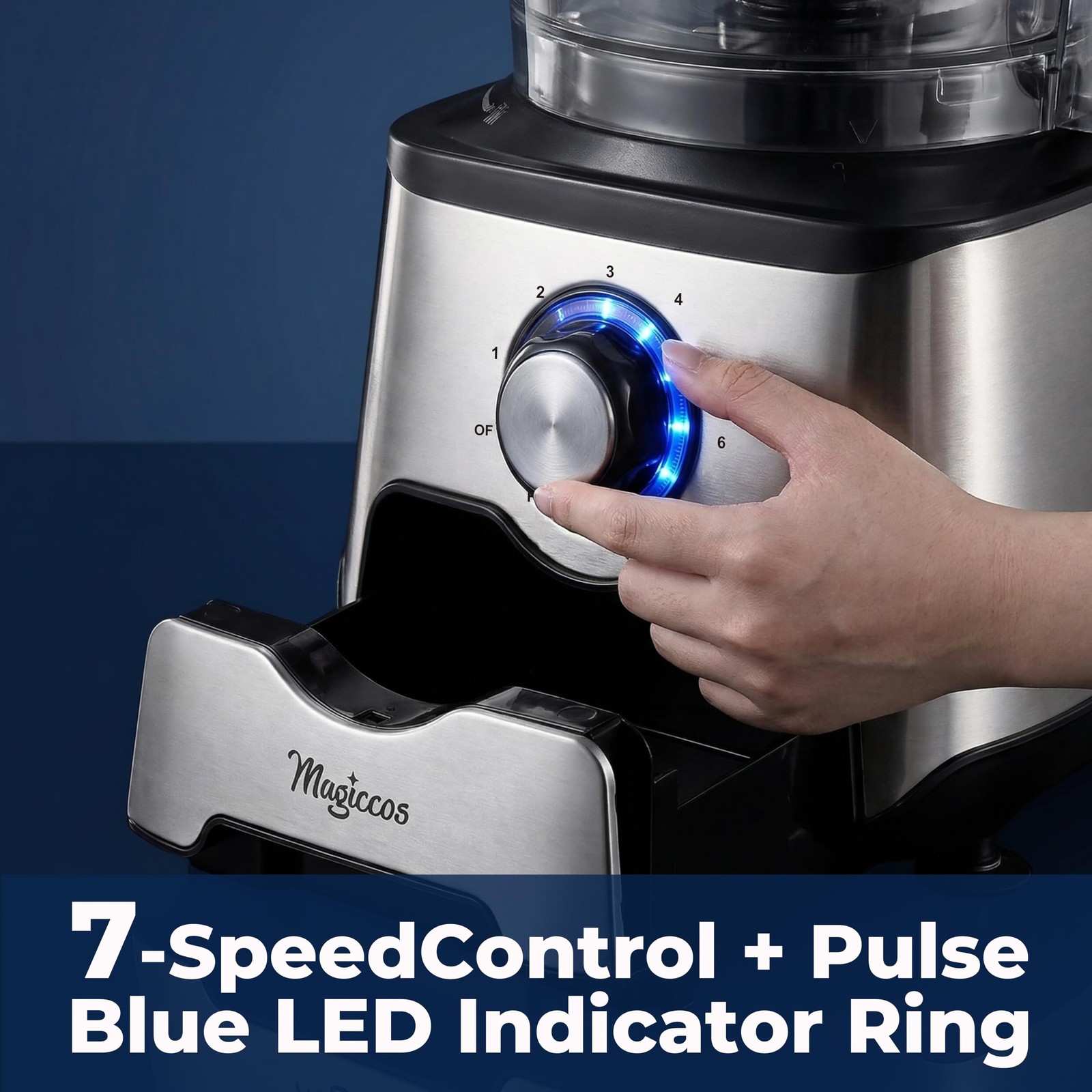 14-Cup Food Processor, 1000W Motor, Storage Drawer, Inox Color