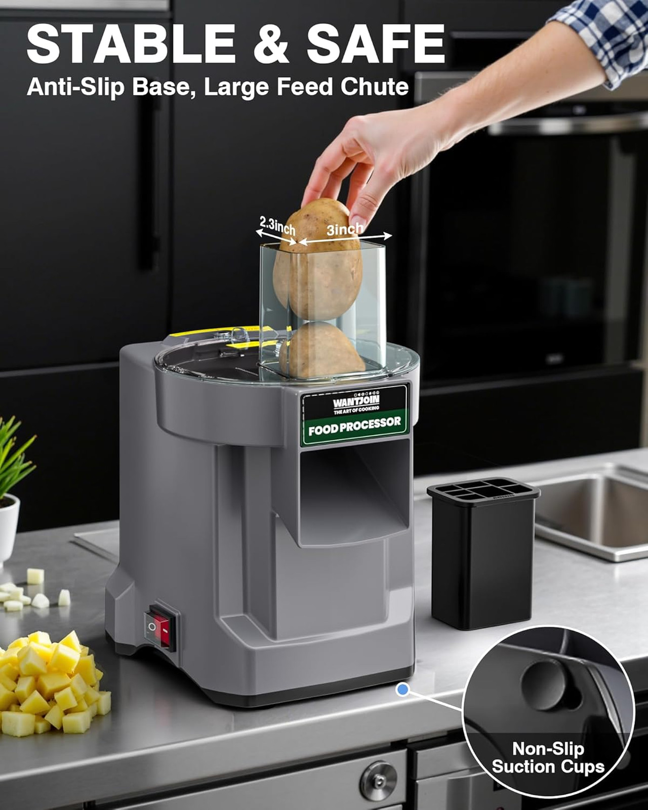Electric Vegetable Chopper Food Processor Stainless Steel Blades 5 in 1 Kitchen