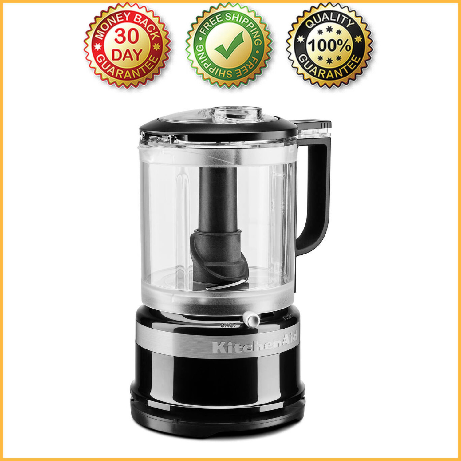 KitchenAid 5-Cup Food Chopper – Blade & Whisk Accessory, Onyx Black