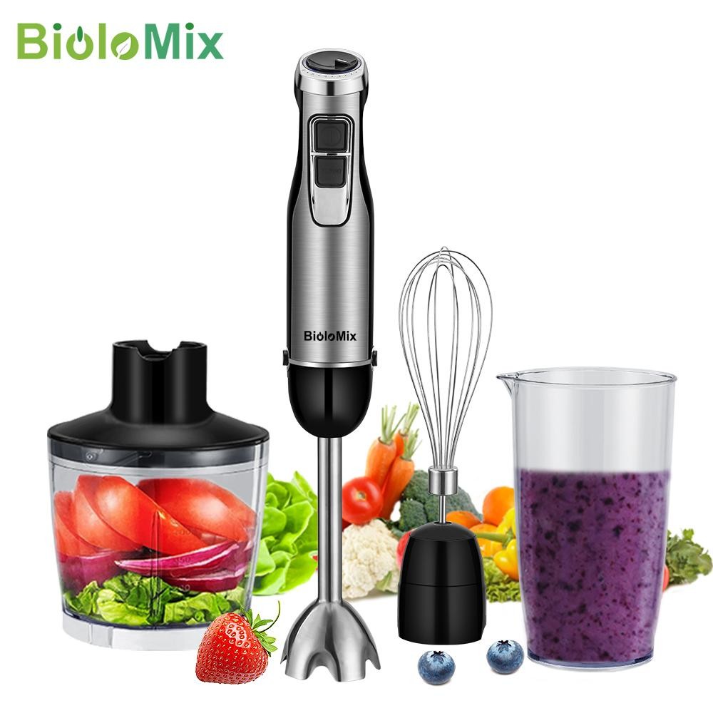 BioloMix 4 in 1 High Power 1200W Immersion Hand Stick Blender Mixer Includes Cho