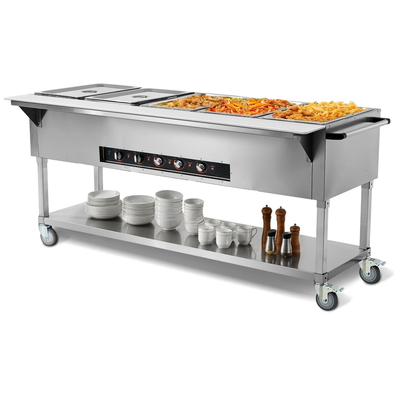 Commercial 5-Pan 20.6QT Food Warmer 3750W
