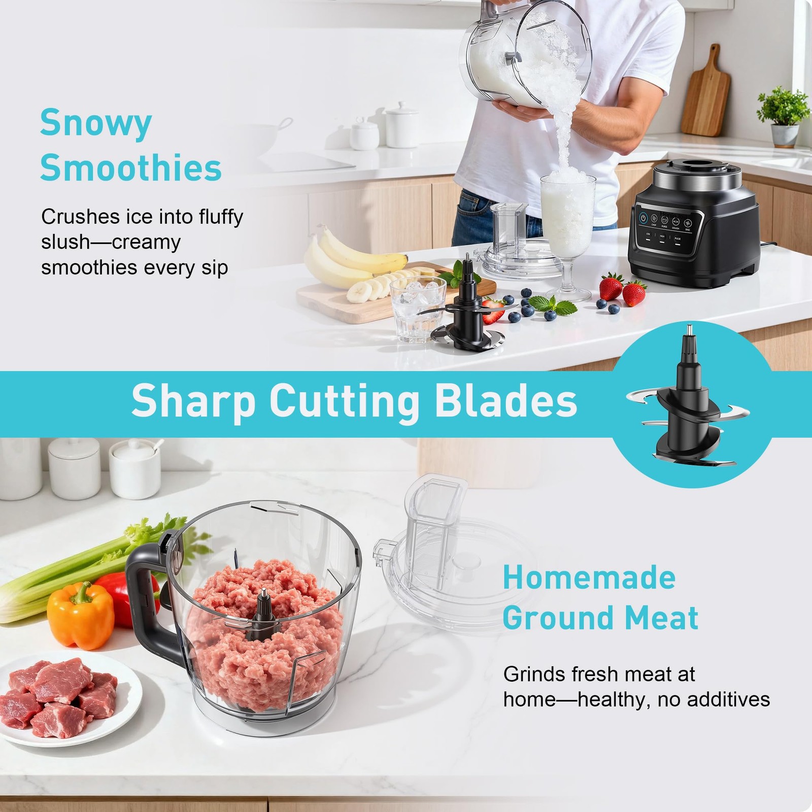 All-in-One Blender & Food Processor, 10-in-1 Professional Blender for Smoothi…
