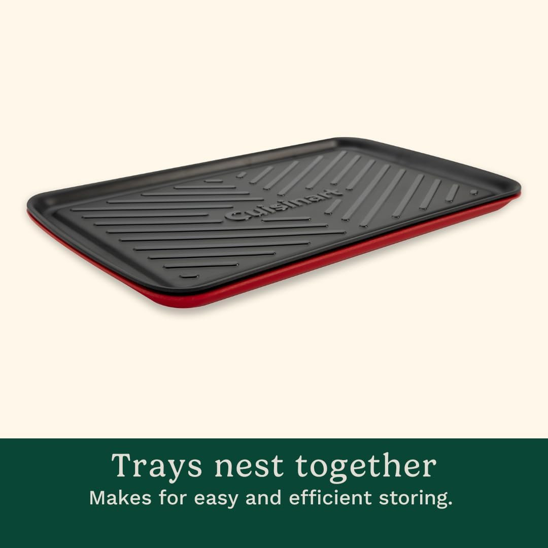Grilling Prep & Serve Trays, 17X10.5 Inch BBQ Tray Safe for Food Handling, 2 Dis