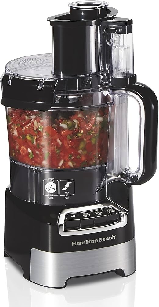 Hamilton Beach 10 Cup Food Processor and Chopper with Stack & Snap Design, Black