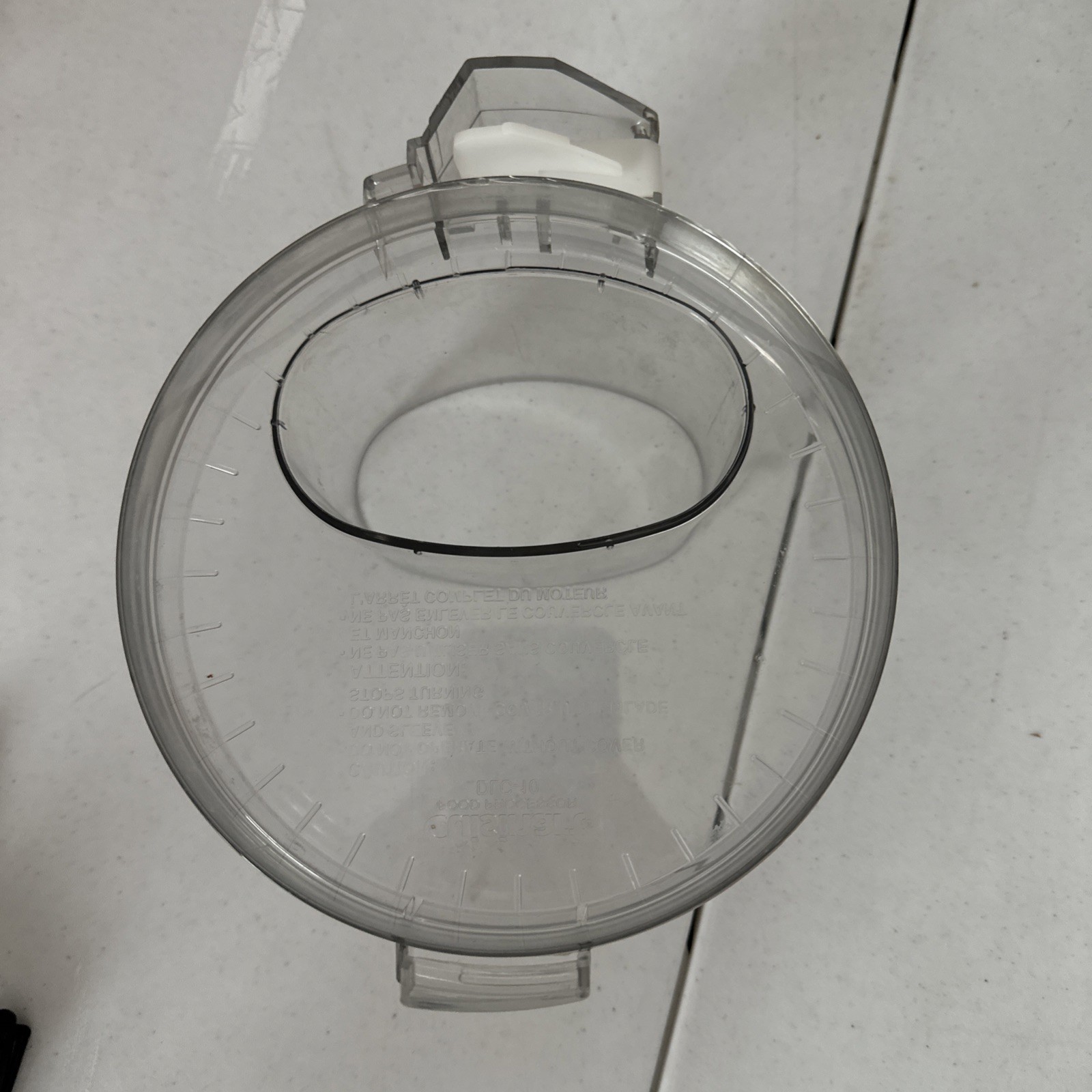 Cuisinart DLC-10 Food Processor Lid Chute Part DLC-117BGTX DLC-118BGTX No Pusher