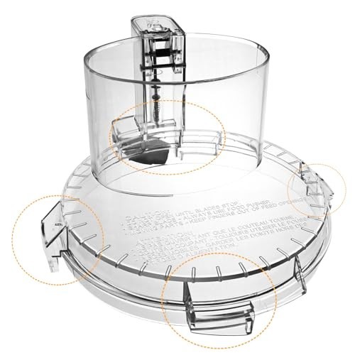Clear Food Processor Work Bowl Cover with 4 Locking Tabs – Fits DFP-14 Models