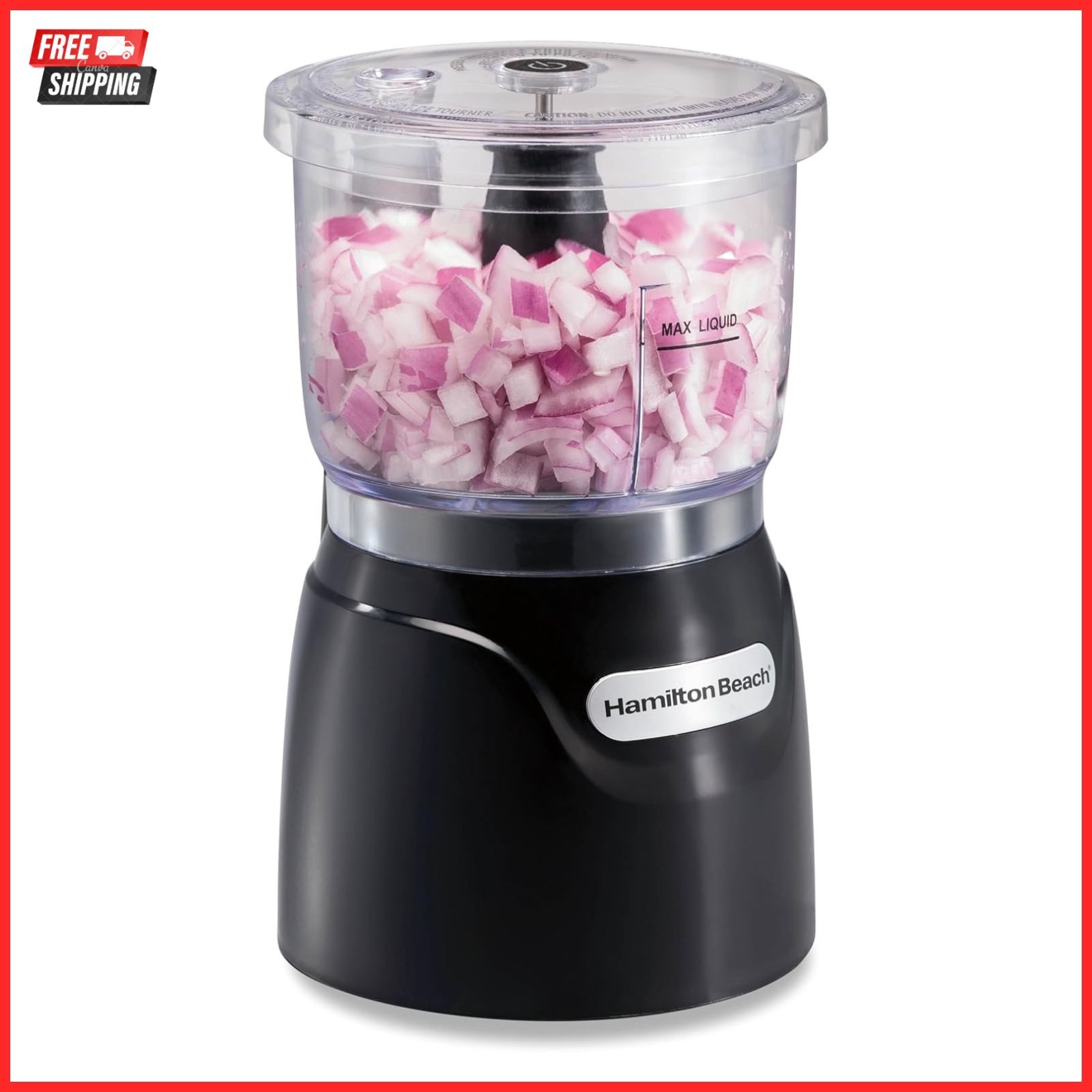 Electric Vegetable Chopper Mini Food Processor 3 Cup 350W Black