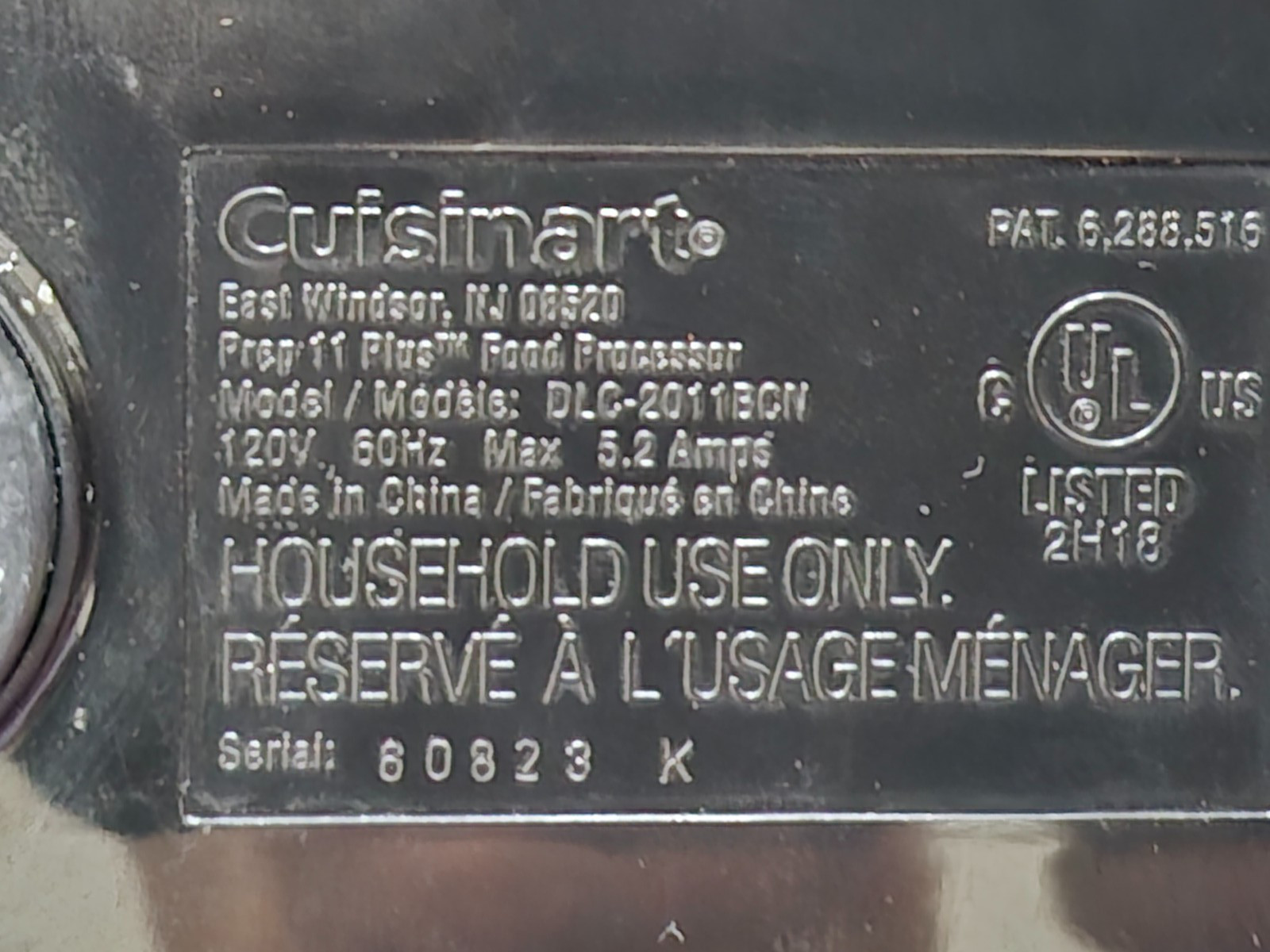 Cuisinart Prep 11 Plus Food Processor DLC-2011BCN Motor Base Replacement Part