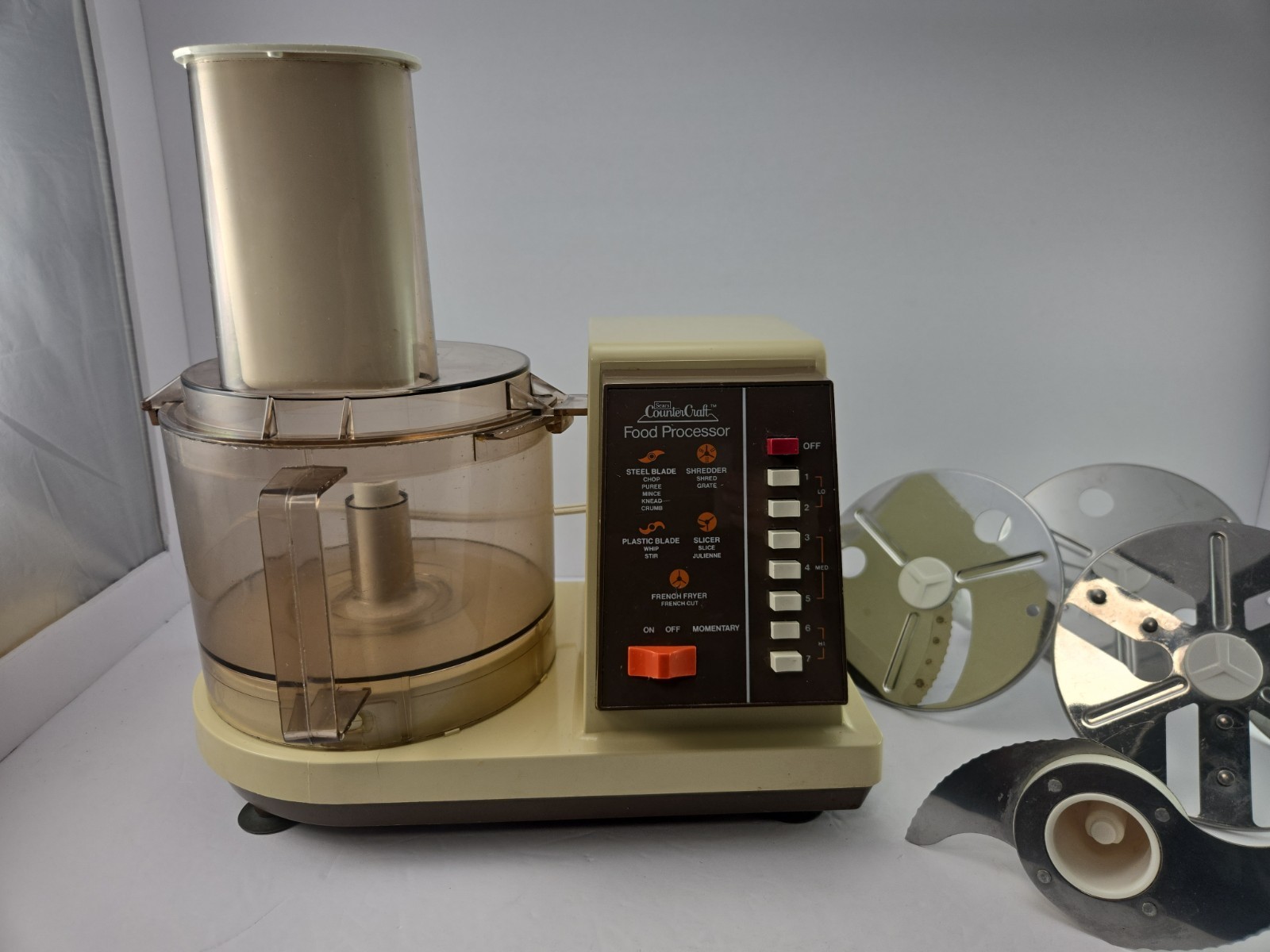 Vintage Sears Counter Craft Food Processor 7 Speed 400.823603 Tested Works