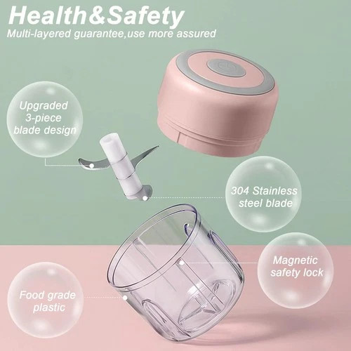 Electric Mini Garlic Chopper, 250ML USB Food Chopper Mincer, Vegetable Onion.