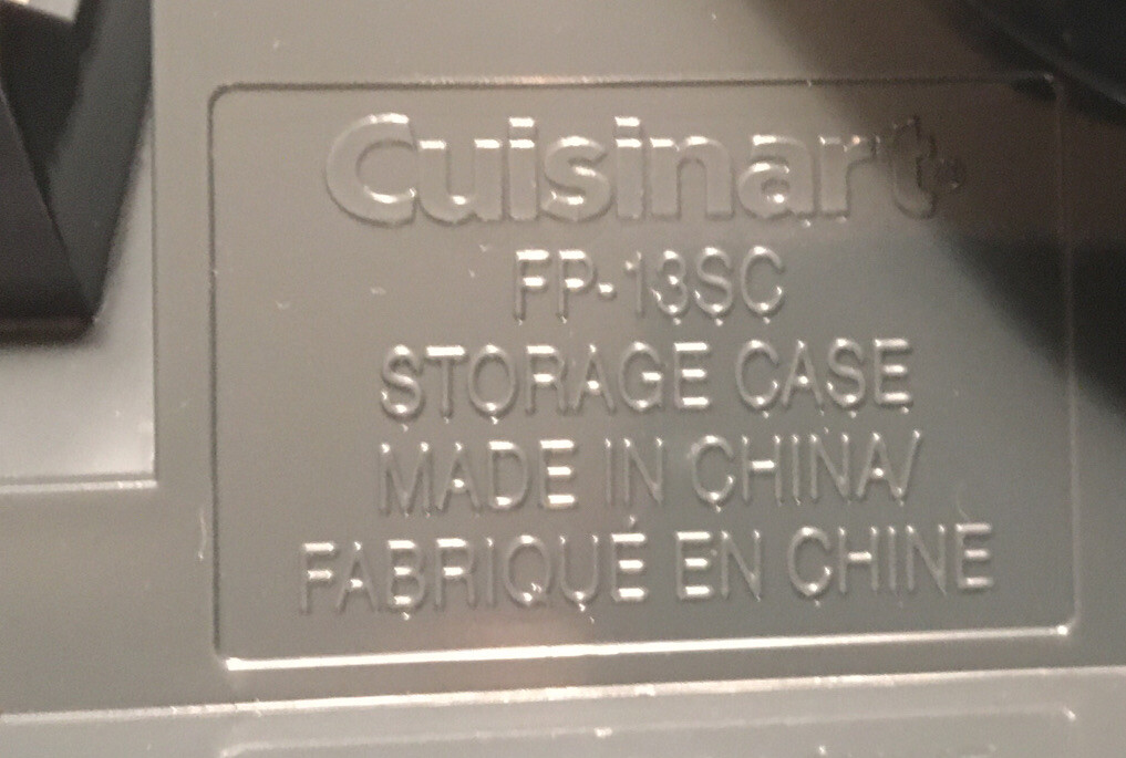Cuisinart Elemental 13 Cup Food Processor Part, FP-13SC Storage Case AS IS READ