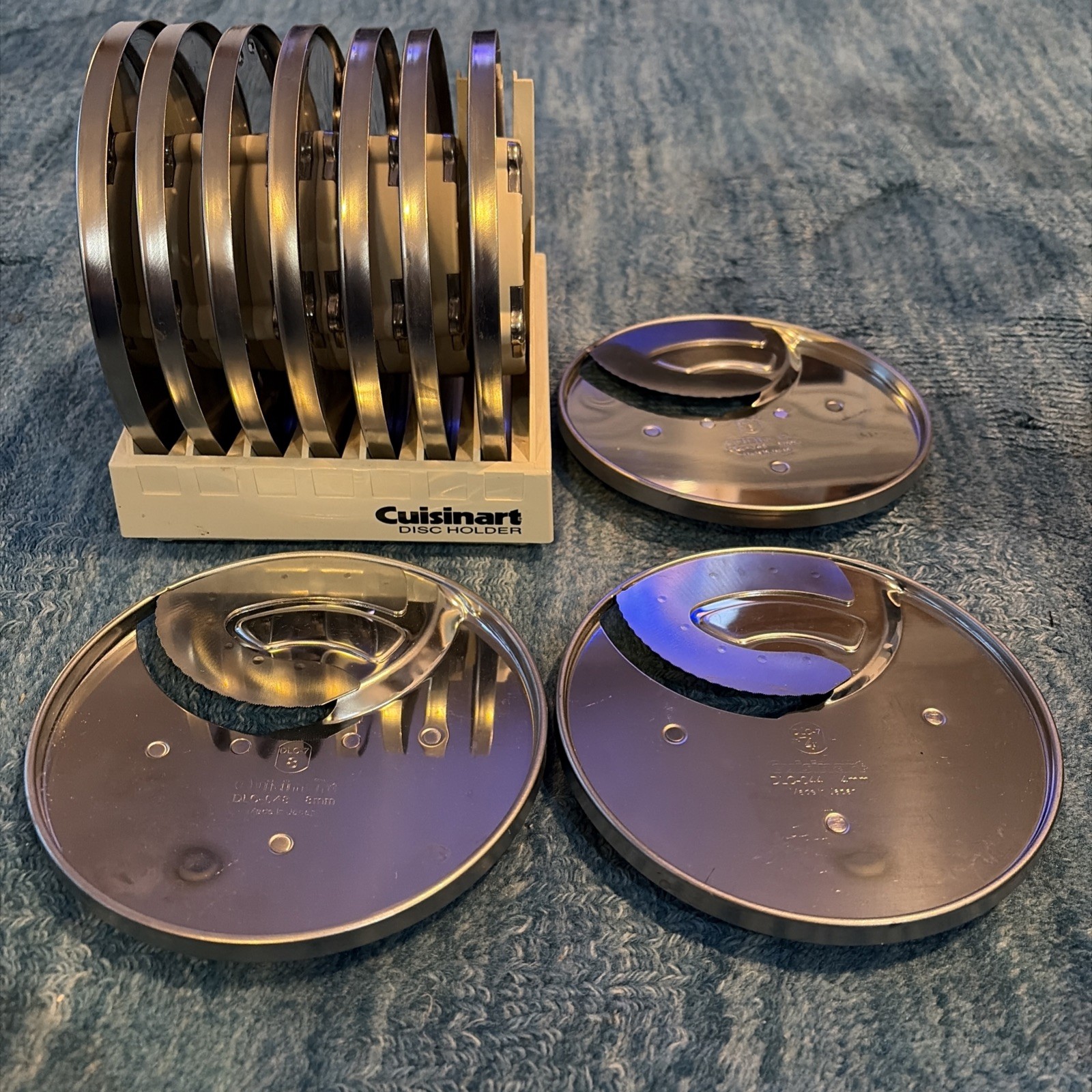 Cuisinart DLC-7 Food Processor Disc Blades (Set Of 10)Holder Made in Japan