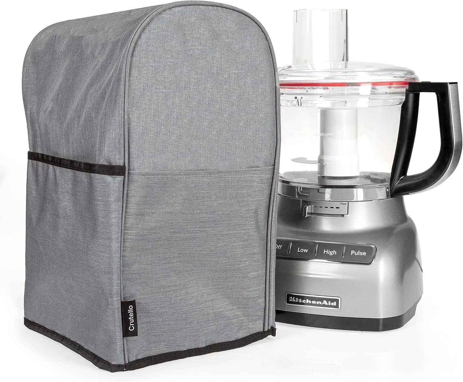 Food Processor Cover with Storage Pockets for Medium 7-10 Cup Size, Fits Vari…