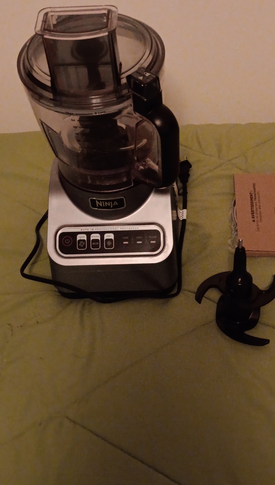 Ninja Auto-iQ Professional Food Processor Black/Silver w/ Bowl Lid Blades