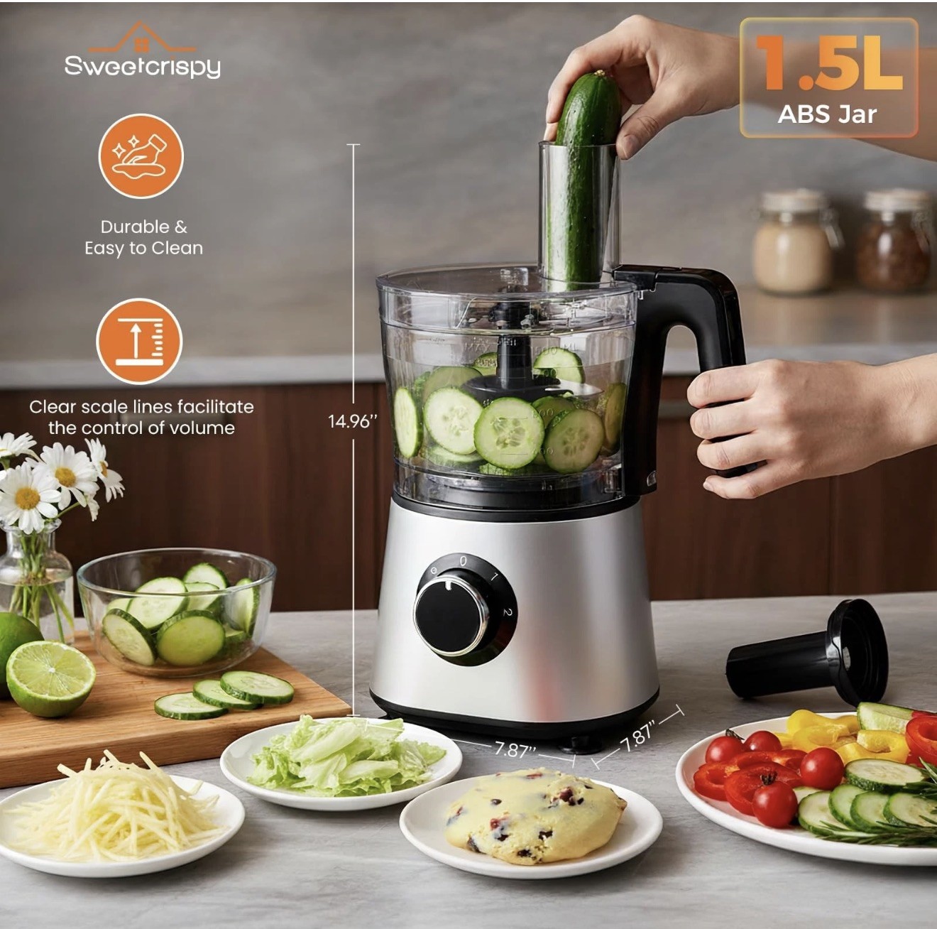 Food Processor Blender Combo for Vegetable, Dough, Electric Food Processors S…