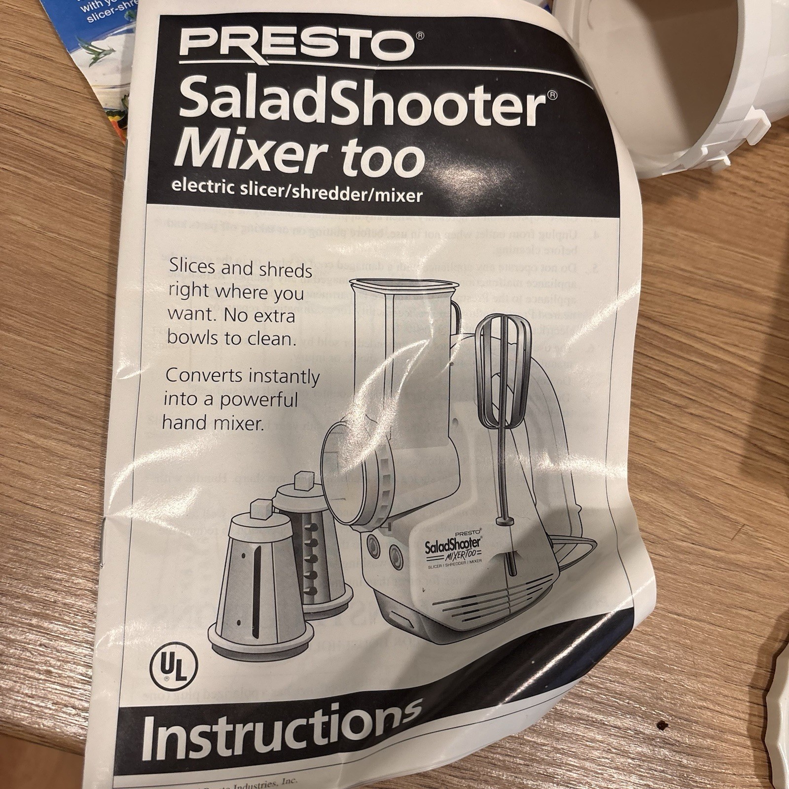 Presto Salad Shooter Mixer Too Electric Slicer Shredder Mixer 02980 Works 1997