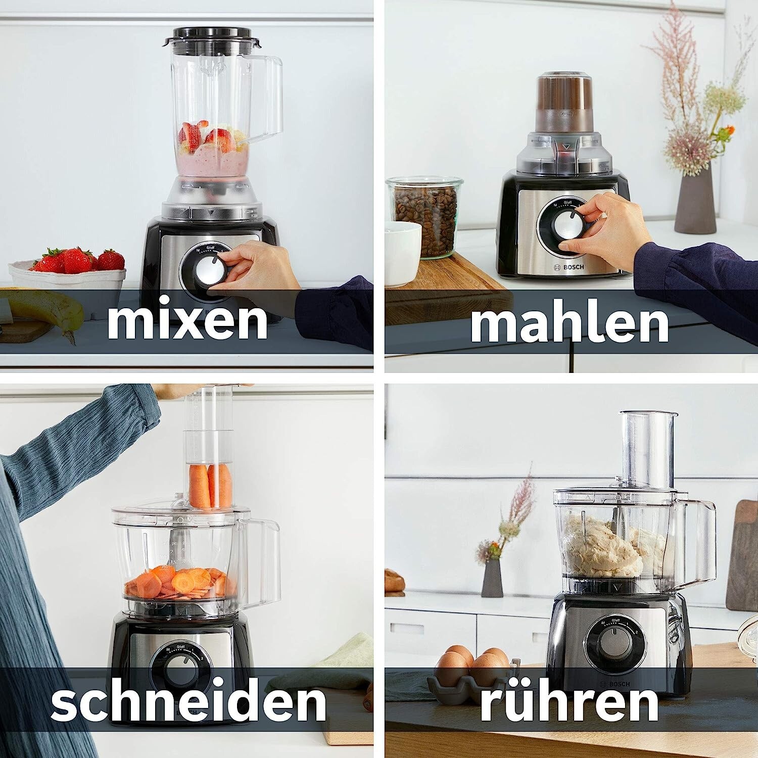 Bosch MCM3501M 800 Watts Food Processor, Black