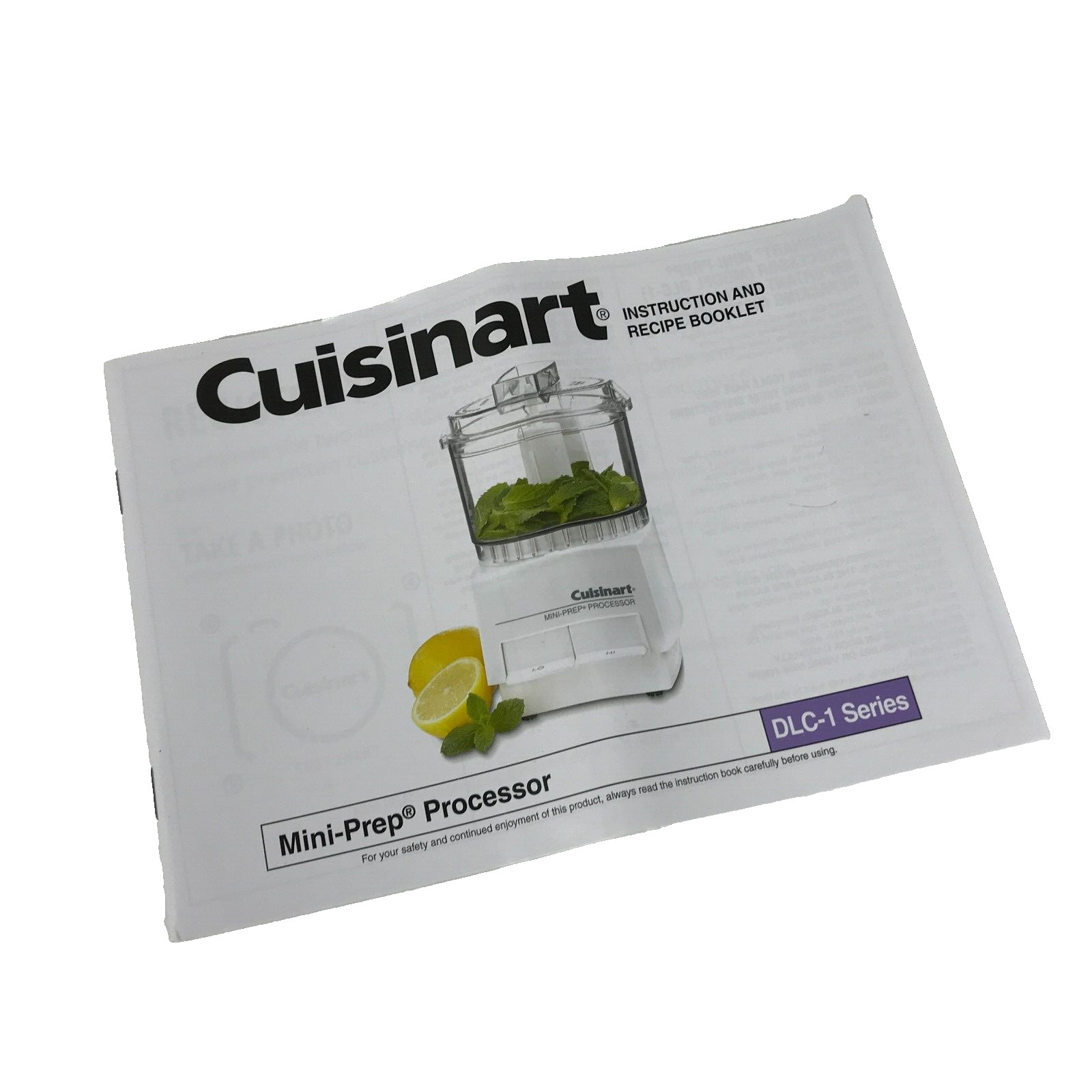 Cuisinart Food Processor DLC-1 USER INSTRUCTION MANUAL RECIPE BOOK Genuine