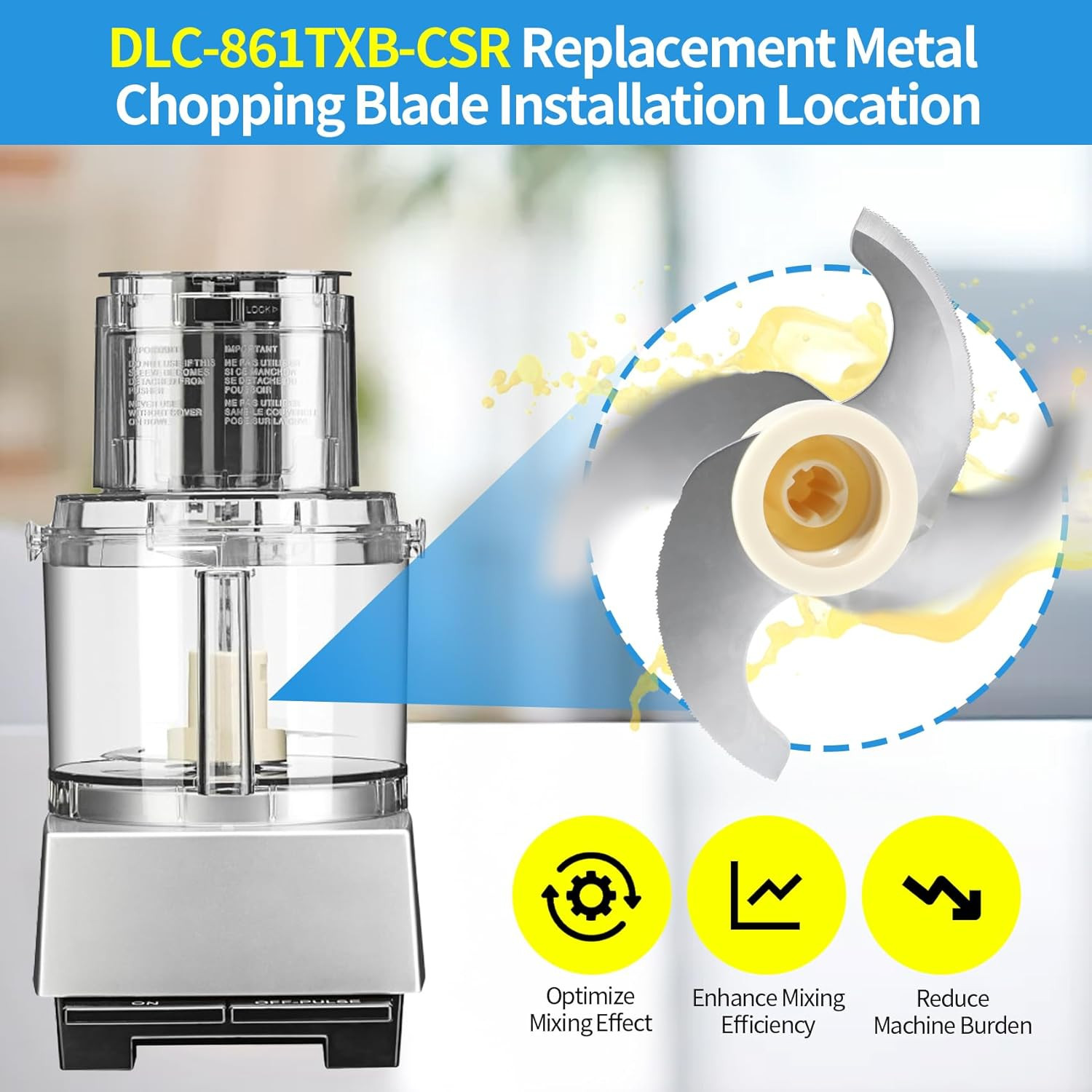 Replacement Chopping Blade for Cuisinart 11 Cup Food Processor DLC 8 DFP 11 Stai
